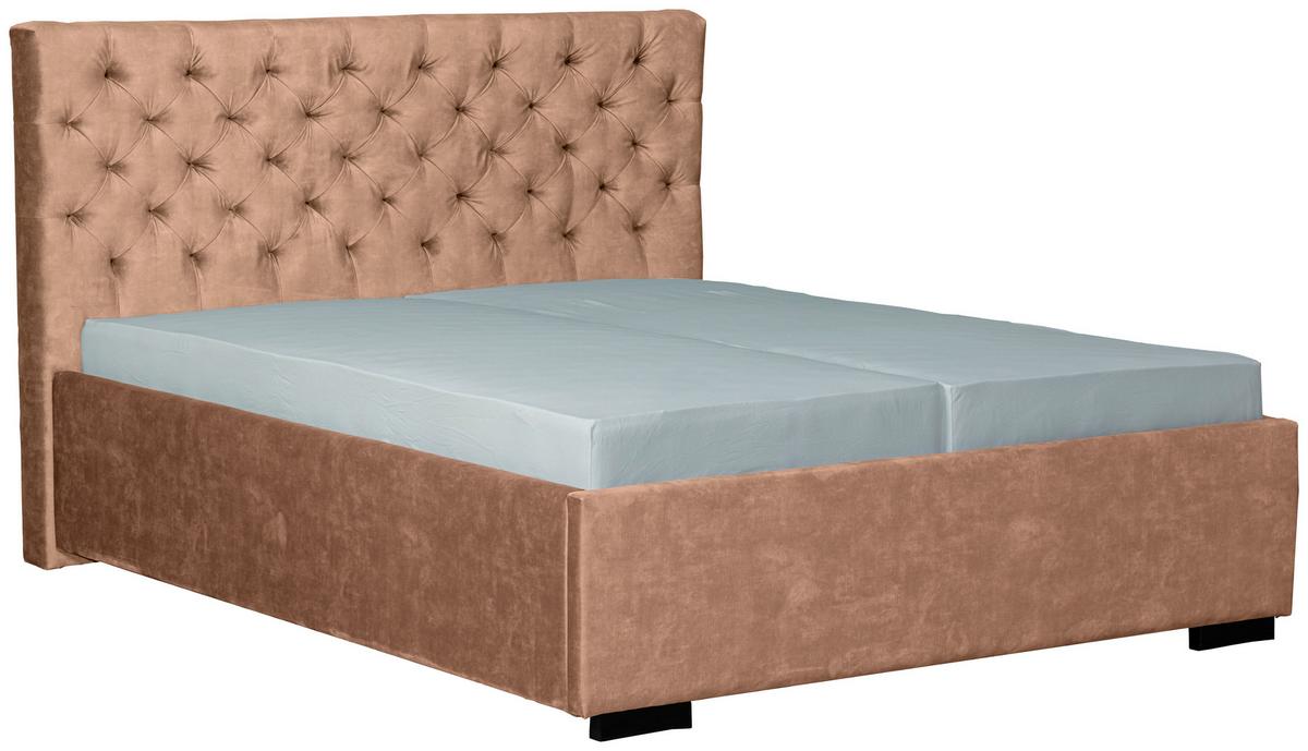 Tapecirani Krevet Miami Storage - bež/crna, Design, drvo/tekstil (180/200cm) - Modern Living