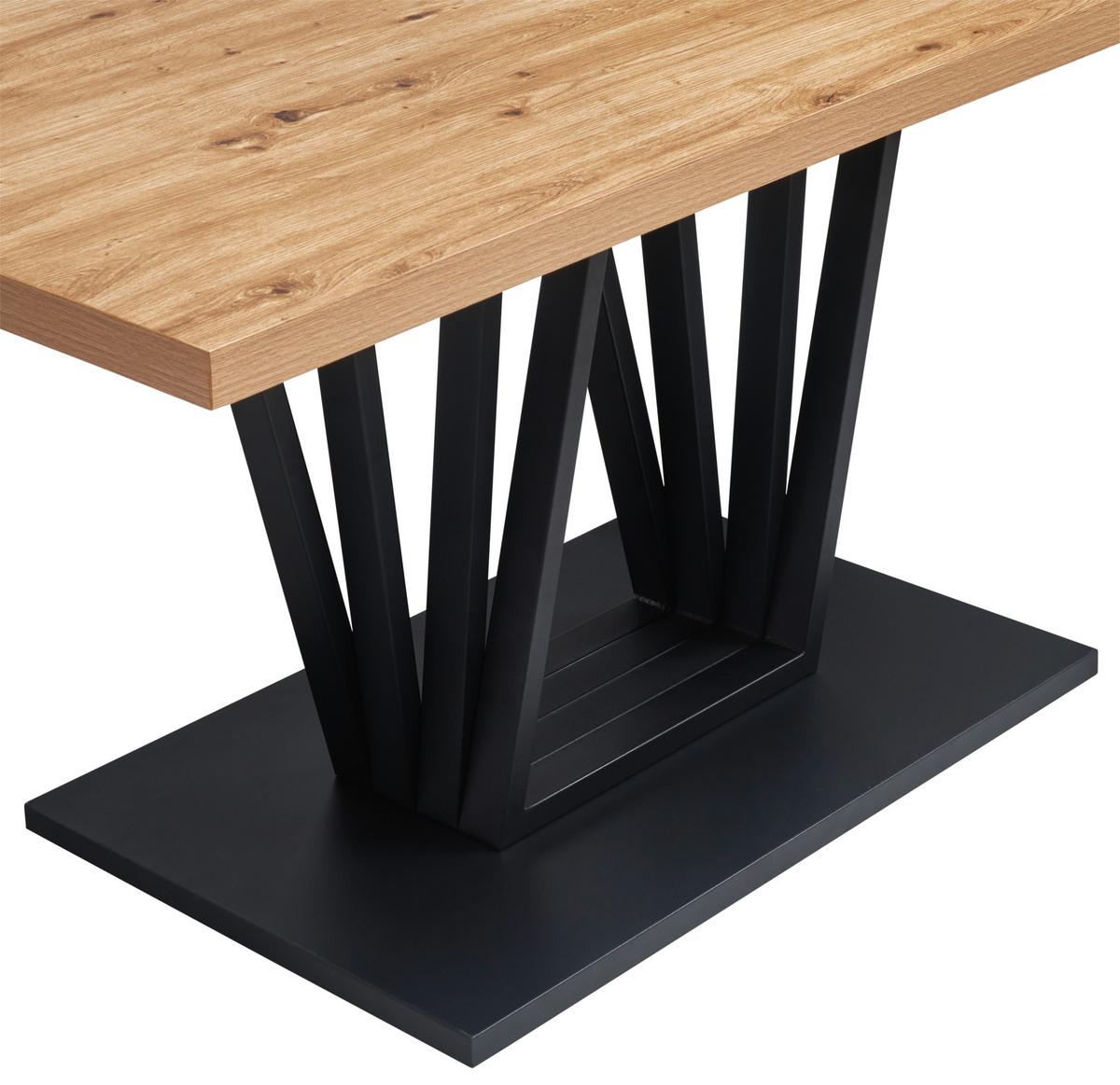 Jedilna Miza Brad, Barva Hrasta, 160x90 - črna/hrast artisan, Konvencionalno, kovina/leseni material (160/75/90cm) - MID.YOU