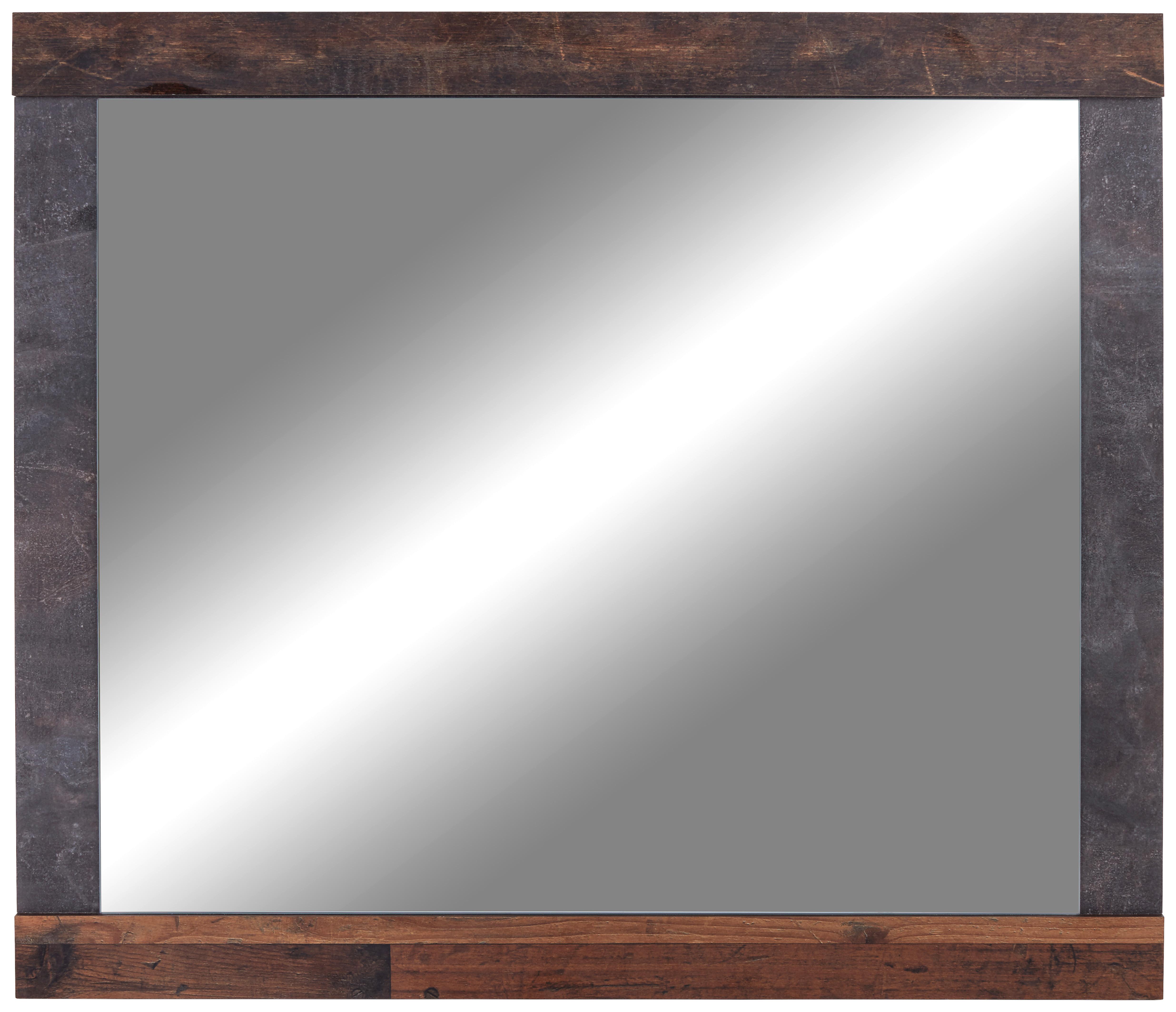 Oglindă Ontario - culoare lemn stejar/gri, Trend, sticlă/material pe bază de lemn (96/82/2,5cm) - Zandiara