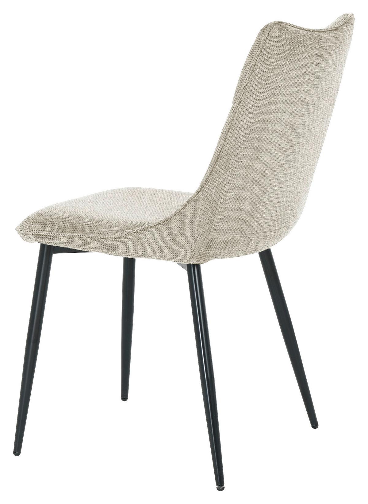 Stuhl-Set CARLO Taupe, Webstoff - Taupe/Schwarz, Design, Textil/Metall (59/88/47cm) - MID.YOU
