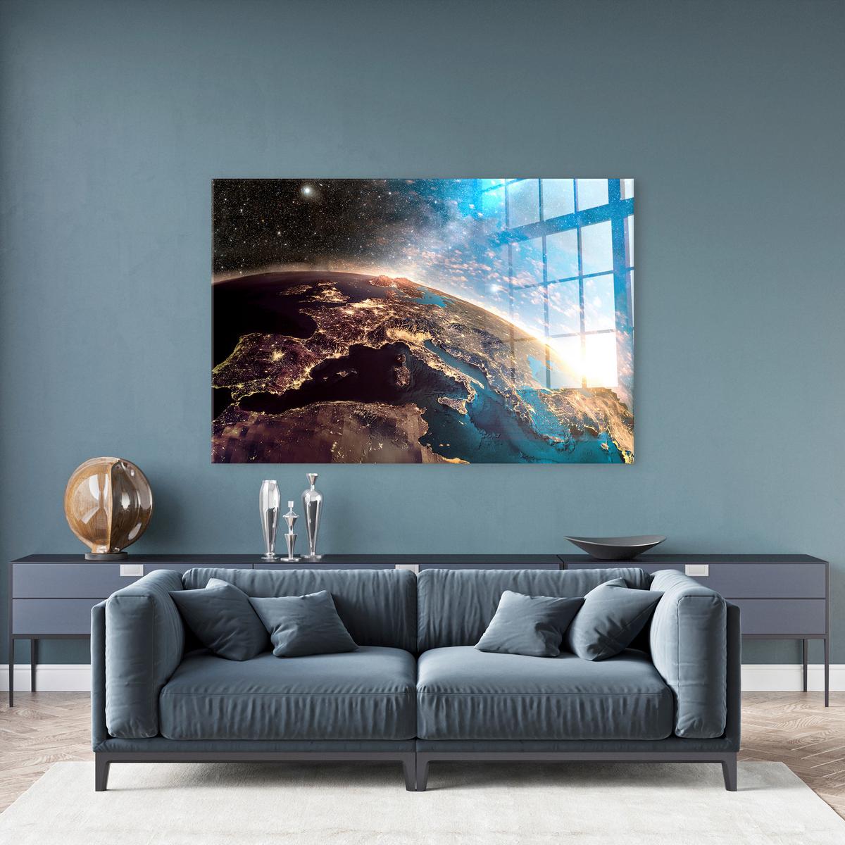 Glasbild Multicolor ca. 70x100cm - Multicolor, Basics, Glas/Papier (70/100cm)