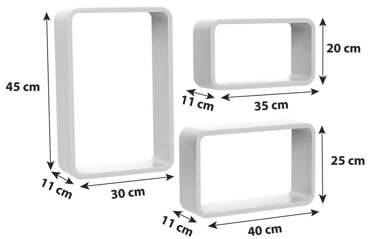 Zidna Polica Sven - crna, Moderno, drvni materijal (30/40/35/45/25/20/11cm) - Modern Living