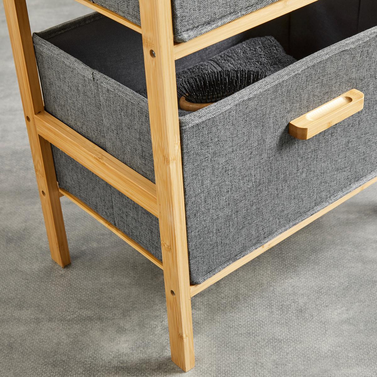 Tárolópolc Aaliyah - sötétszürke, Modern, textil/fa (42,5/27/76cm) - Bessagi Home
