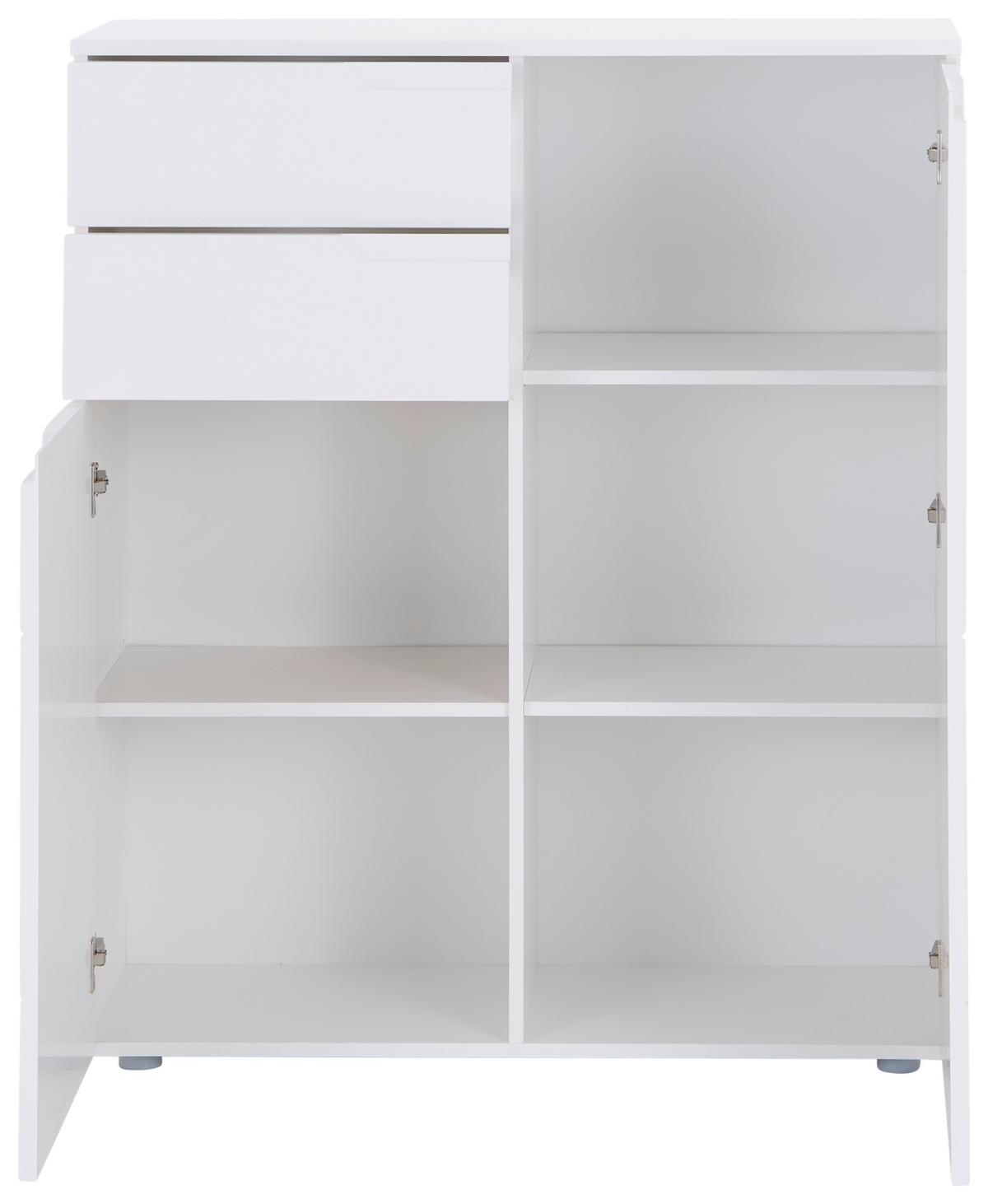 Komoda Hilton - bijela/bijela visoki sjaj, Moderno, drvni materijal/plastika (100/119,8/40cm) - Modern Living