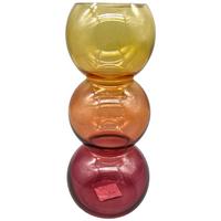 Vaza Henri - temno rumena/vinsko rdeča, Konvencionalno, steklo (11/25cm) - Mömax