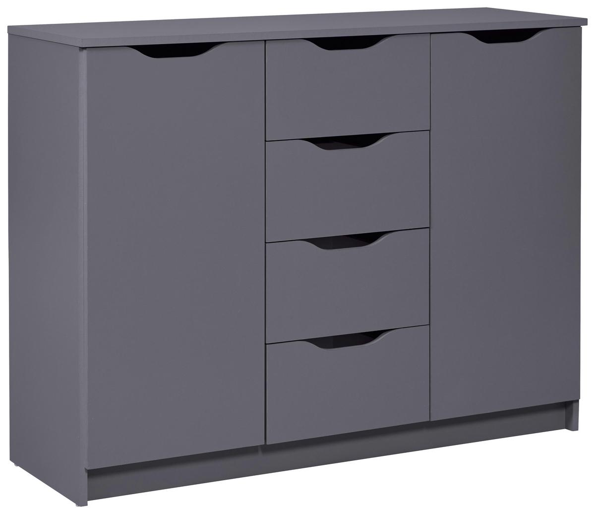 Kommode Silenzia Graphit - Graphitfarben, Design, Holzwerkstoff (112/91/40cm) - Livetastic