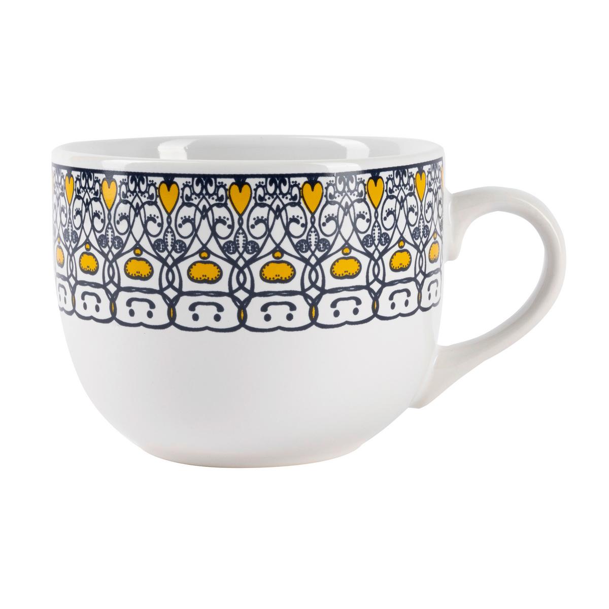 Kaffeebecher Maja Blau/Gelb ca. 500ml - Blau/Gelb, LIFESTYLE, Keramik (11/8,5cm) - Mömax