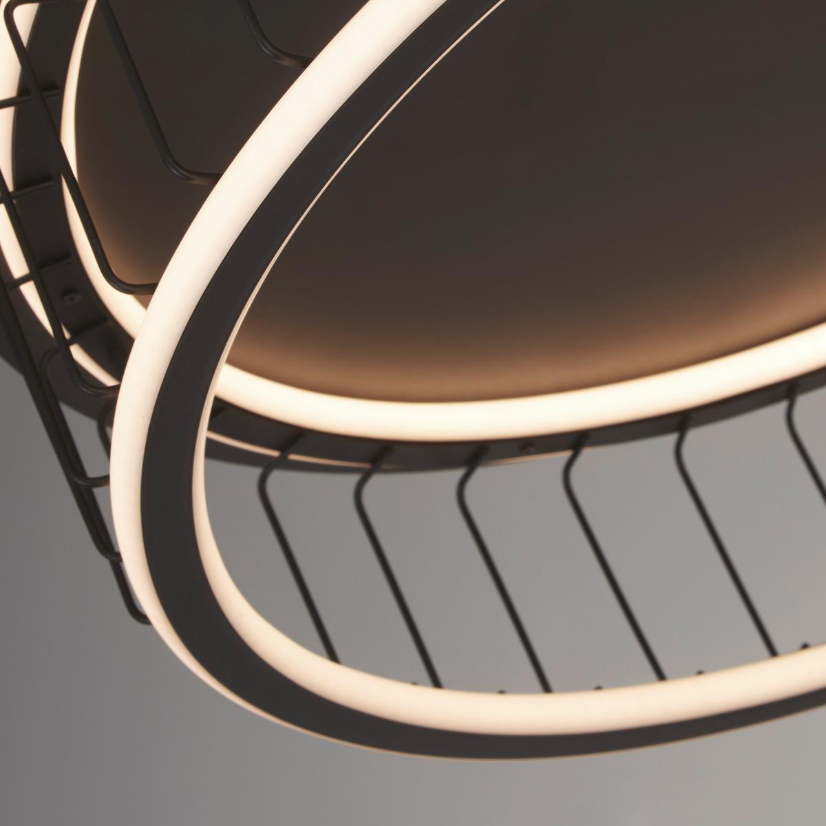 LED Mennyezeti Lámpa Circolo Cage 54216-1bk - fekete/fehér, Basics, műanyag/fém (60/17,5cm)