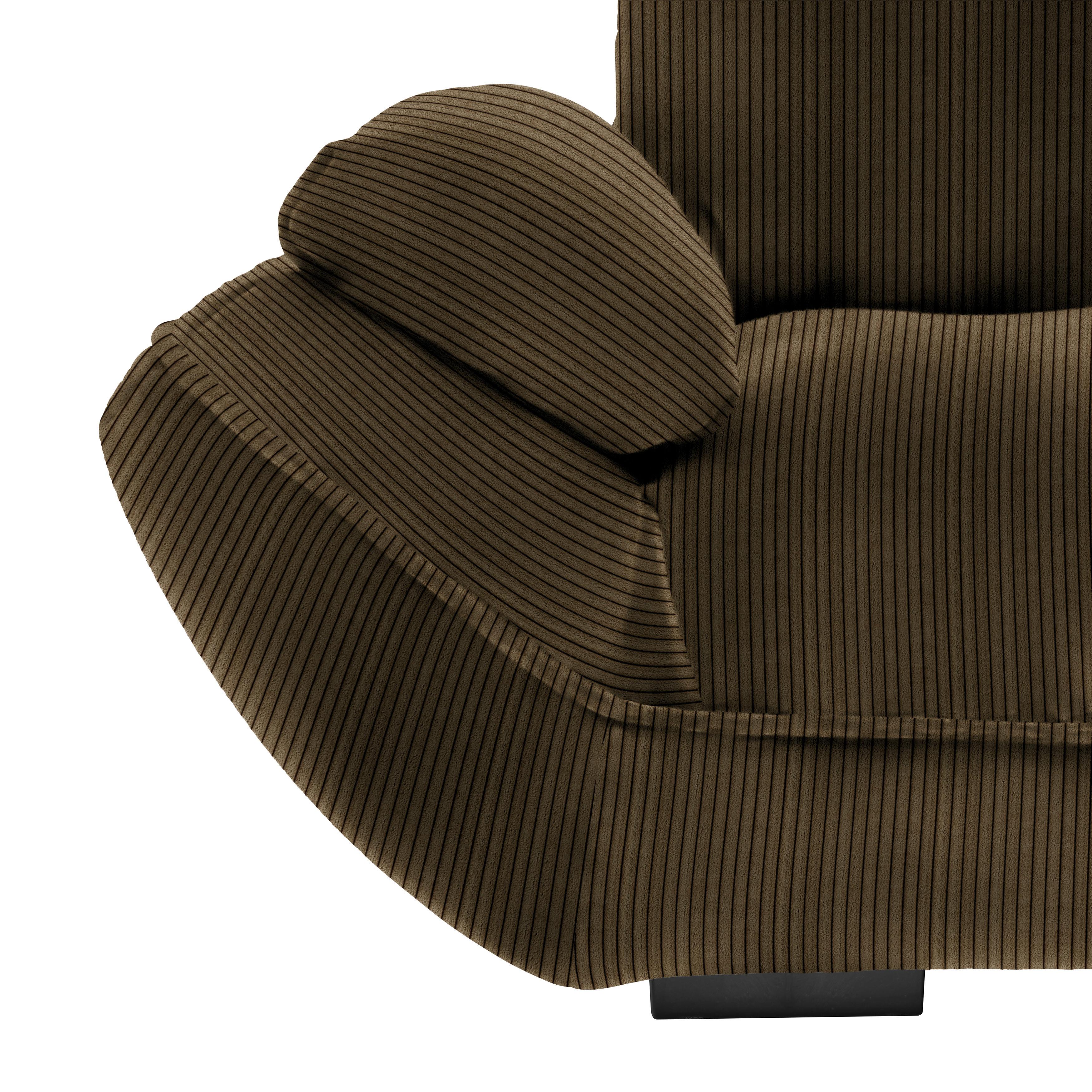 Wohnlandschaft Vivo Dunkelbraun - Dunkelbraun/Schwarz, MODERN, Kunststoff/Textil (317/63/179cm) - Premium Living