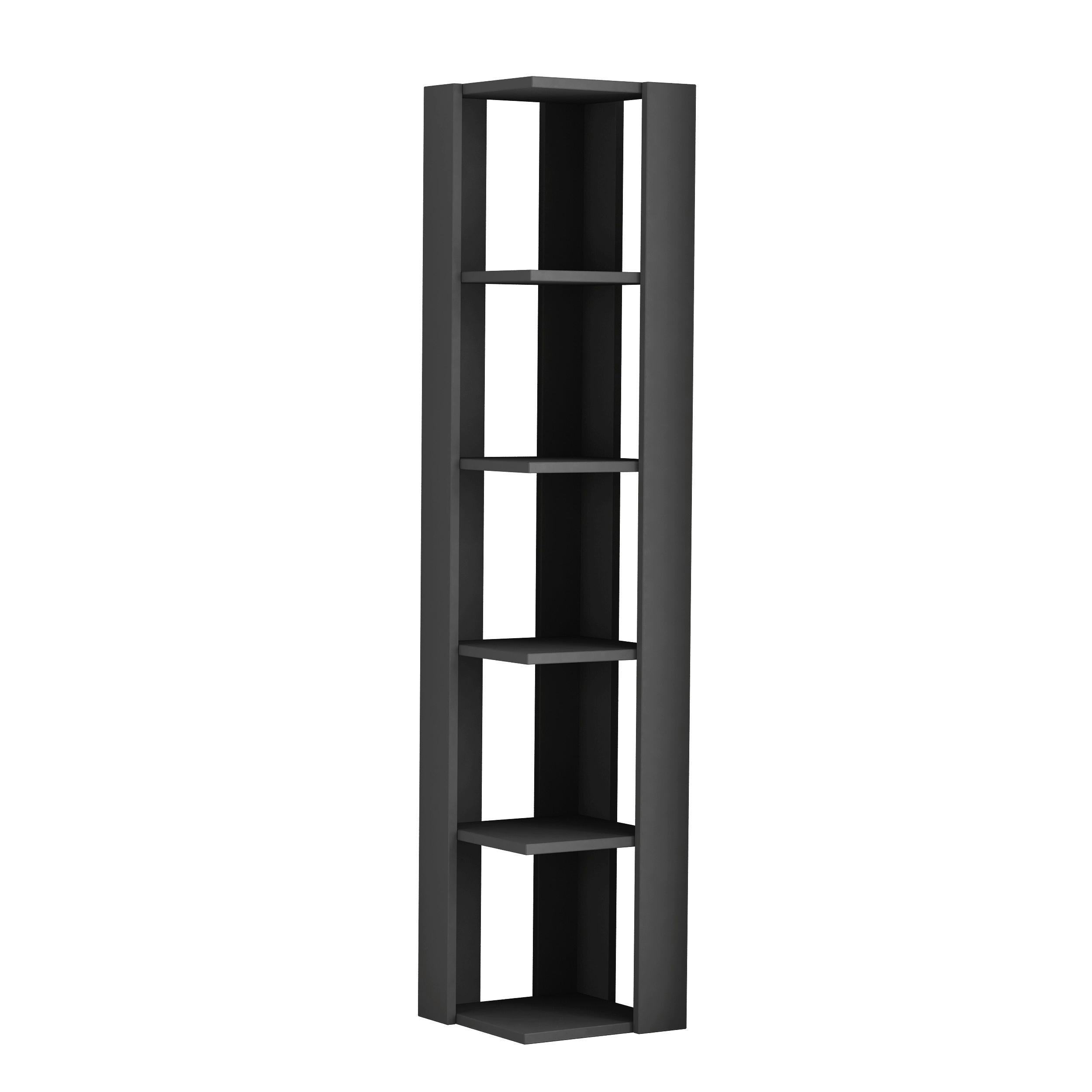 Bücherregal Nati ca. 34x161x34 cm Anthrazit - Anthrazit, Design, Holzwerkstoff (34/161/34cm) - Livetastic