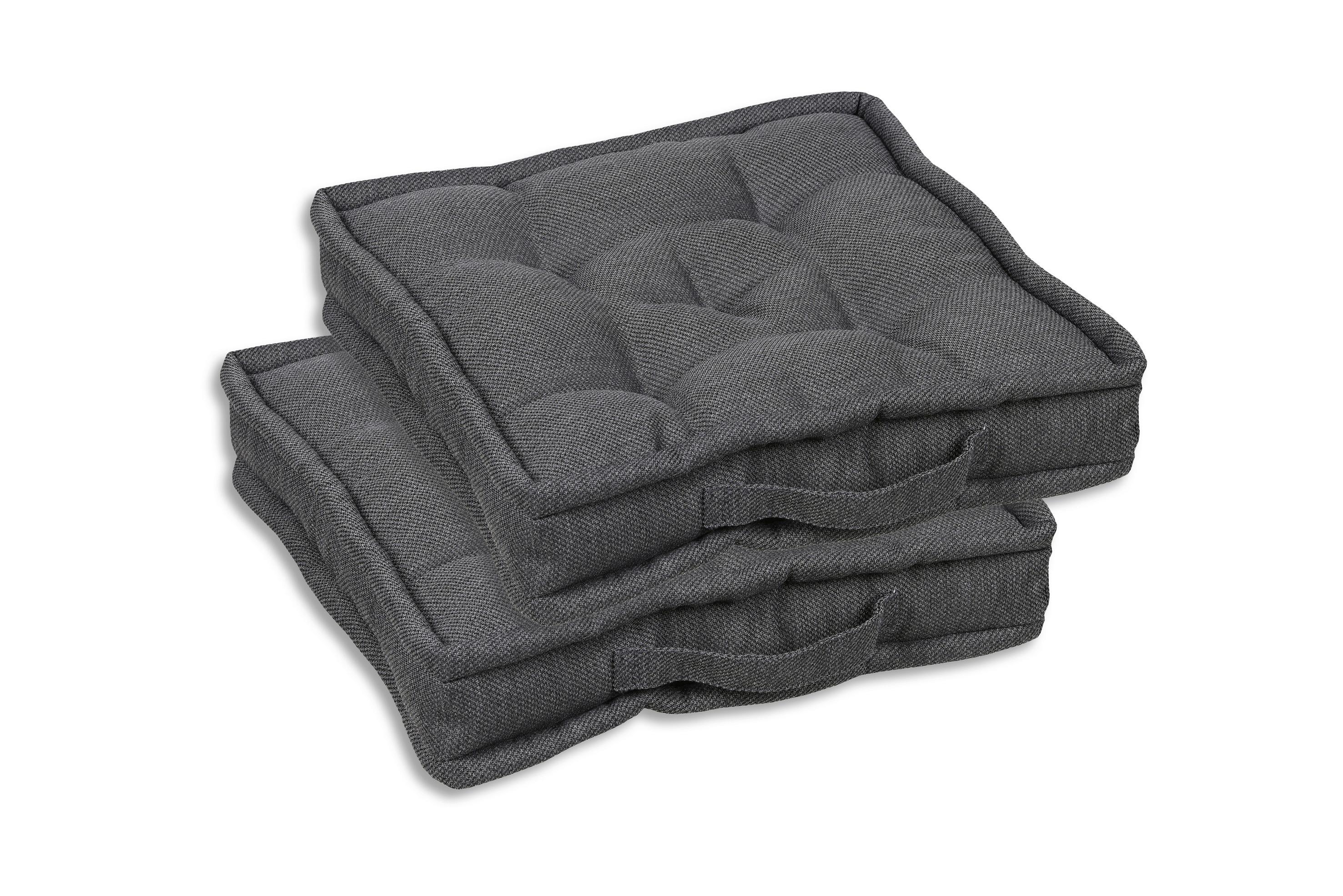 Gartensitzkissenset Anthrazit, 2-teilig - Anthrazit, Basics, Textil (40/8/40cm)