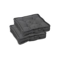 Gartensitzkissenset Anthrazit, 2-teilig - Anthrazit, Basics, Textil (40/8/40cm)