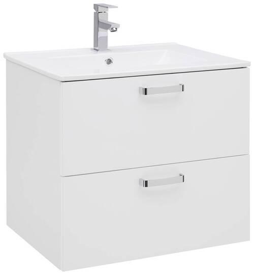 Bază cu lavoar Fresh - alb/alb lucios intens, Konventionell, ceramică/material pe bază de lemn (61/56/47cm) - Ondega