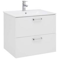Bază cu lavoar Fresh - alb/alb lucios intens, Konventionell, ceramică/material pe bază de lemn (61/56/47cm) - Ondega