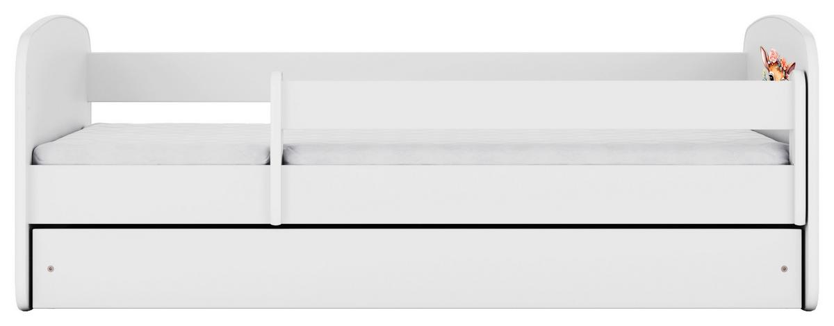 Otroška Postelja Babydreams, Bela, 80x160cm - bela/barve breze, Moderno, tekstil/leseni material (80/160cm) - MID.YOU