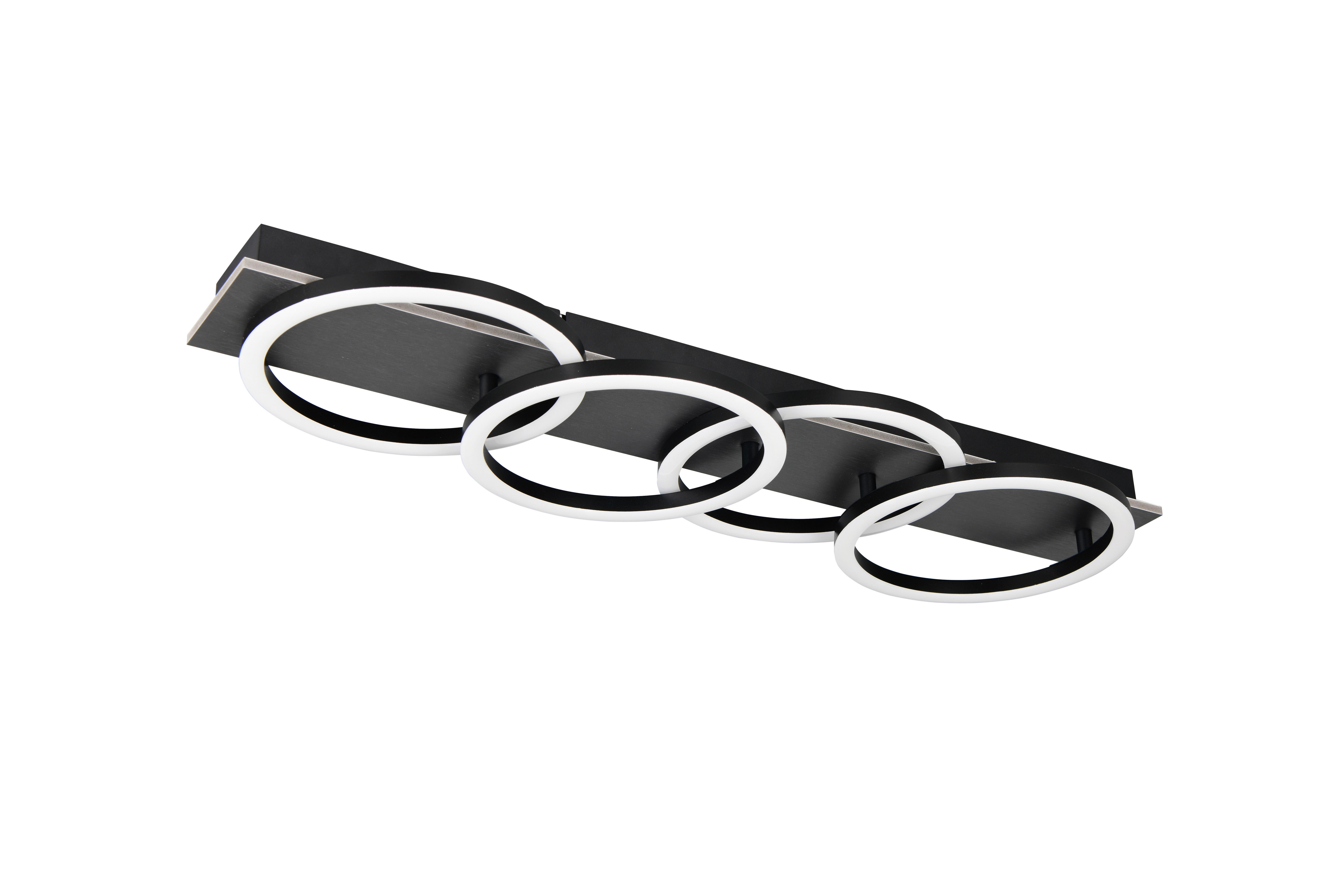 LAMPA SUFITOWA LED CLEVELAND *SBN* - czarny, Basics, materiał drewnopochodny/tworzywo sztuczne (76/23/8cm) - Novel