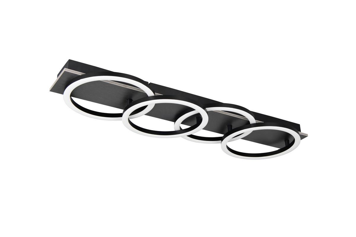 LAMPA SUFITOWA LED CLEVELAND *SBN* - czarny, Basics, materiał drewnopochodny/tworzywo sztuczne (76/23/8cm) - Novel