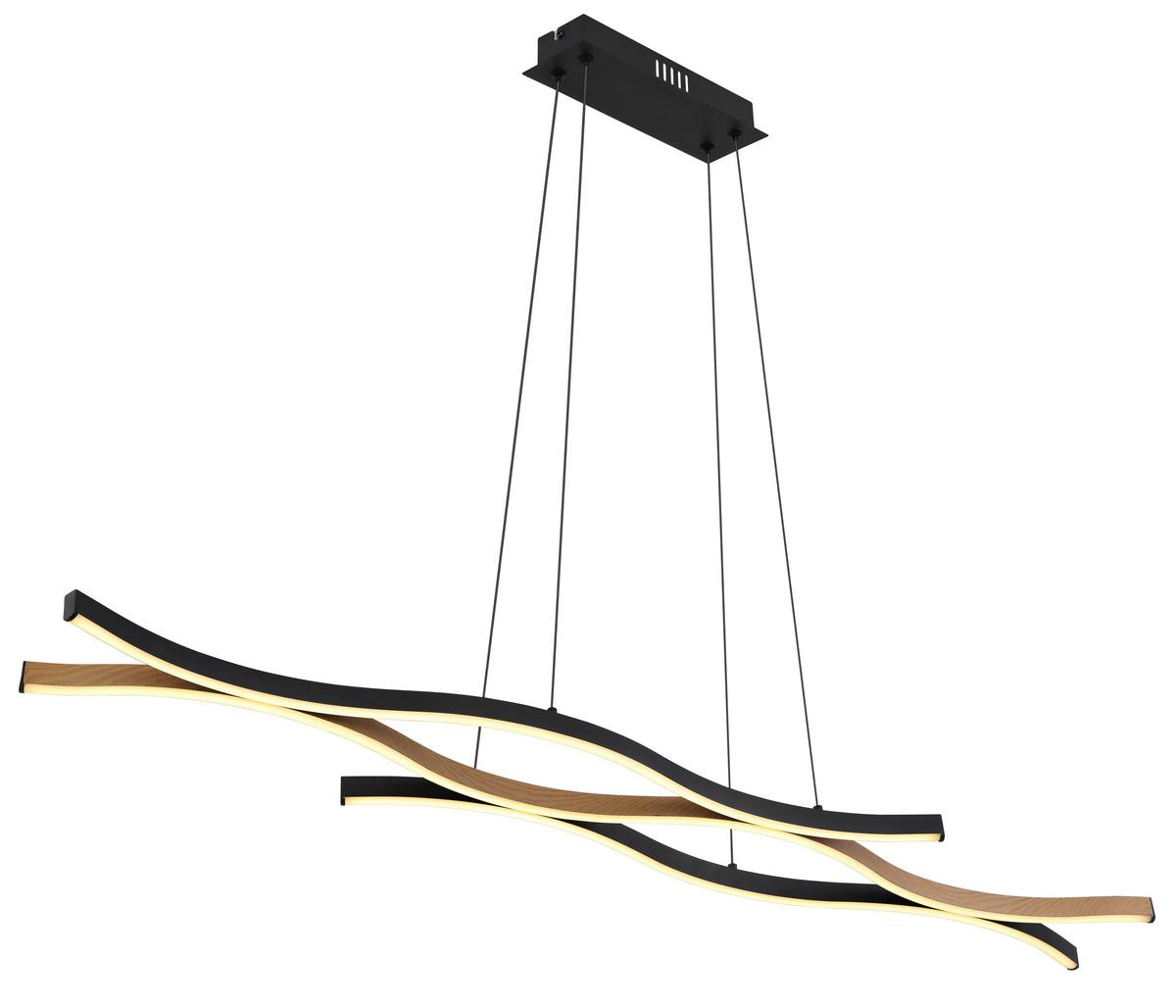 LED Függőlámpa 67206hw - barna/fekete, Modern, műanyag/fém (108/18/120cm) - Globo