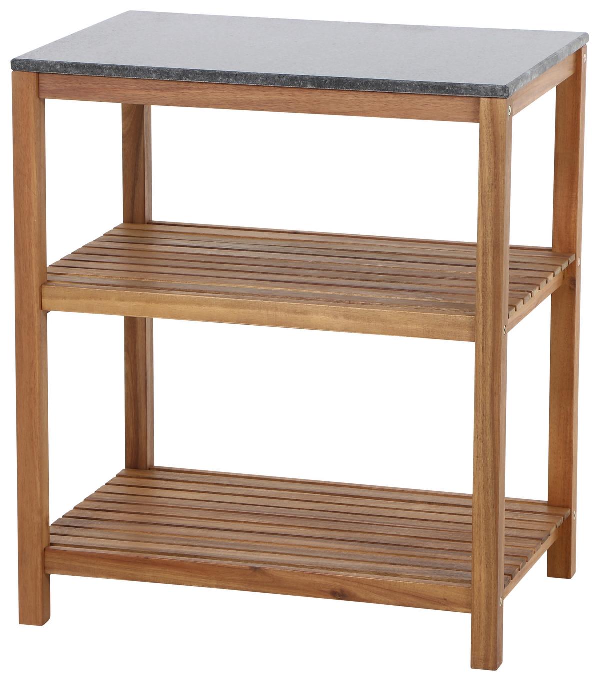 Outdoorküche in Echtholz Akazie ca. 100x87x156 cm - Dunkelgrau/Naturfarben, Basics, Holz/Stein (100/87/156cm) - Siena Garden