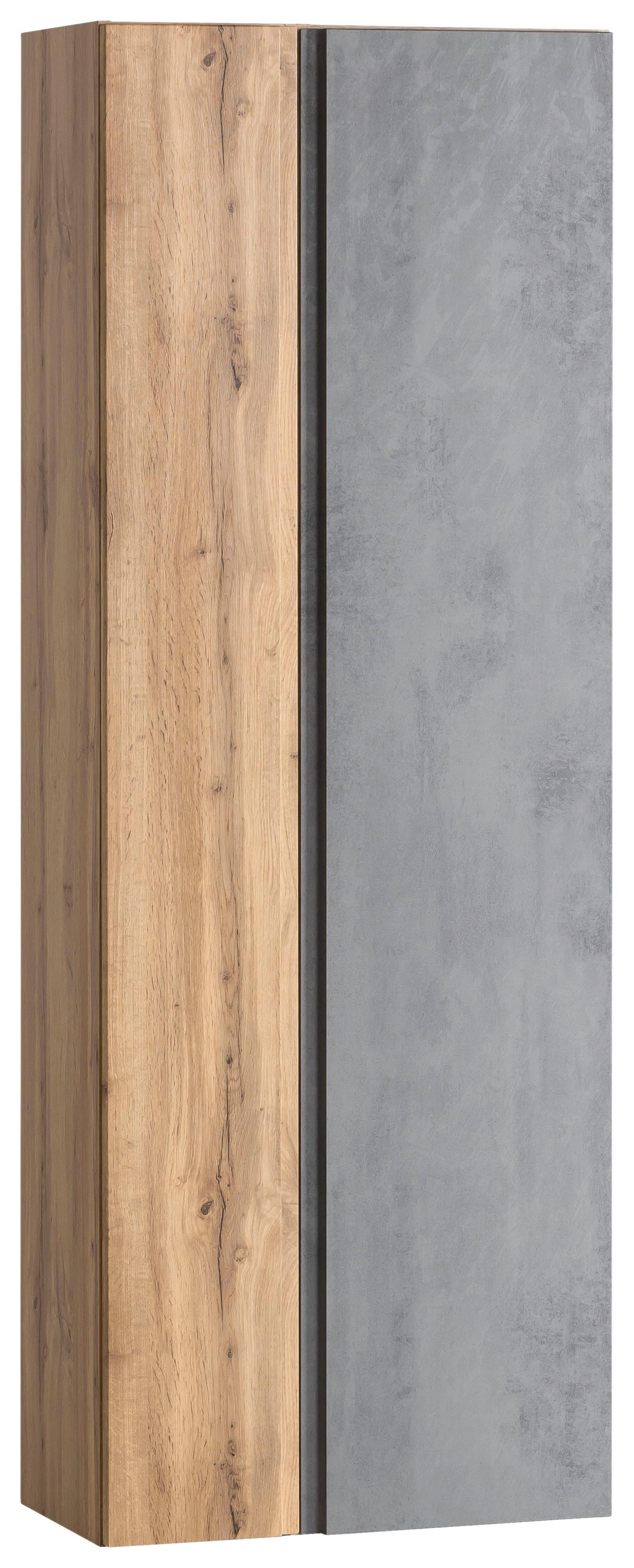 Hochschrank Varese ca. 65x180 cm Hellgrau/Eiche - Eiche Wotan/Hellgrau, MODERN, Holzwerkstoff (65/180/35cm) - Held