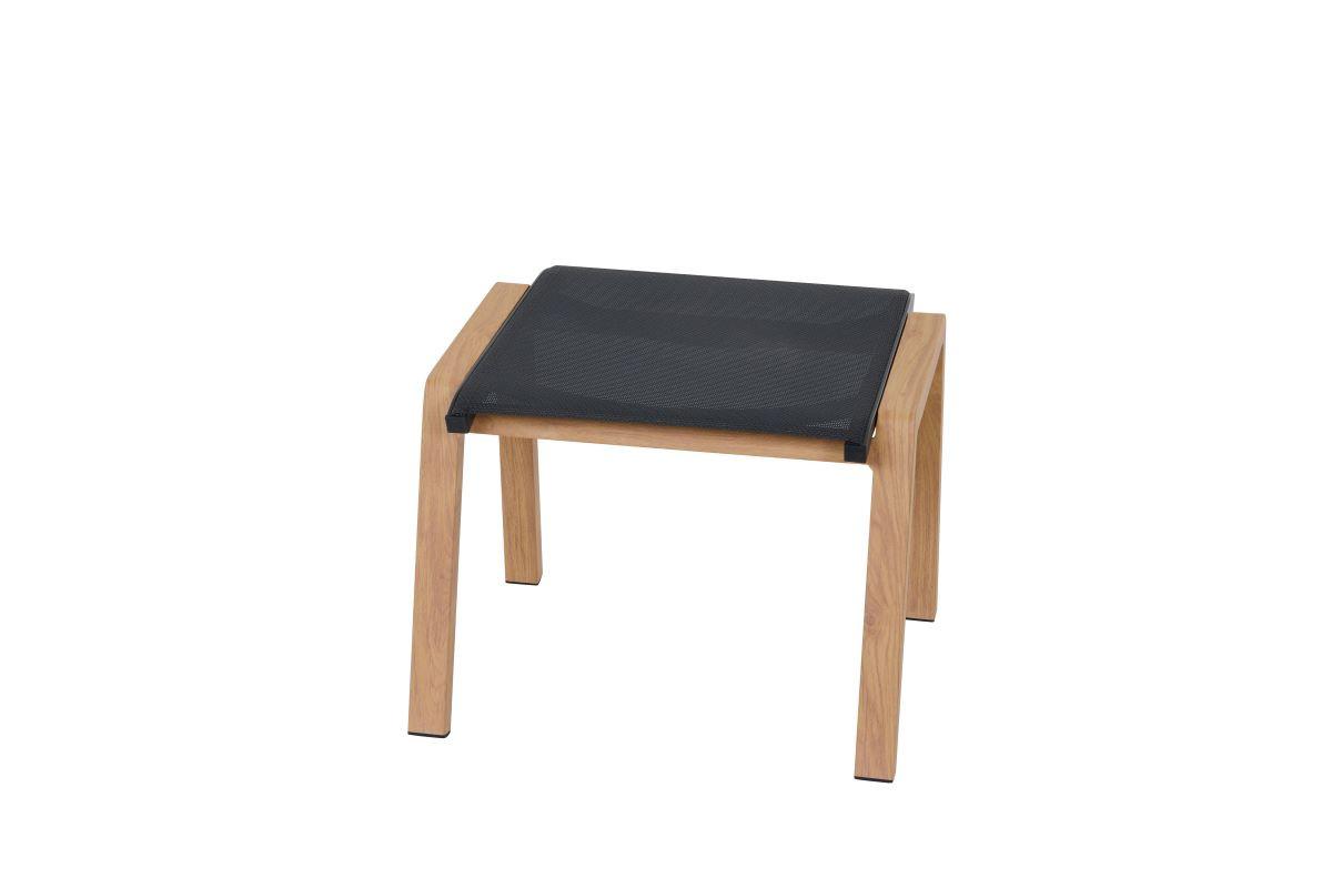 Gartenhocker Catania Grau/Teakfarben - Grau/Teakfarben, Basics, Kunststoff/Metall (51/44/57cm) - Siena Garden