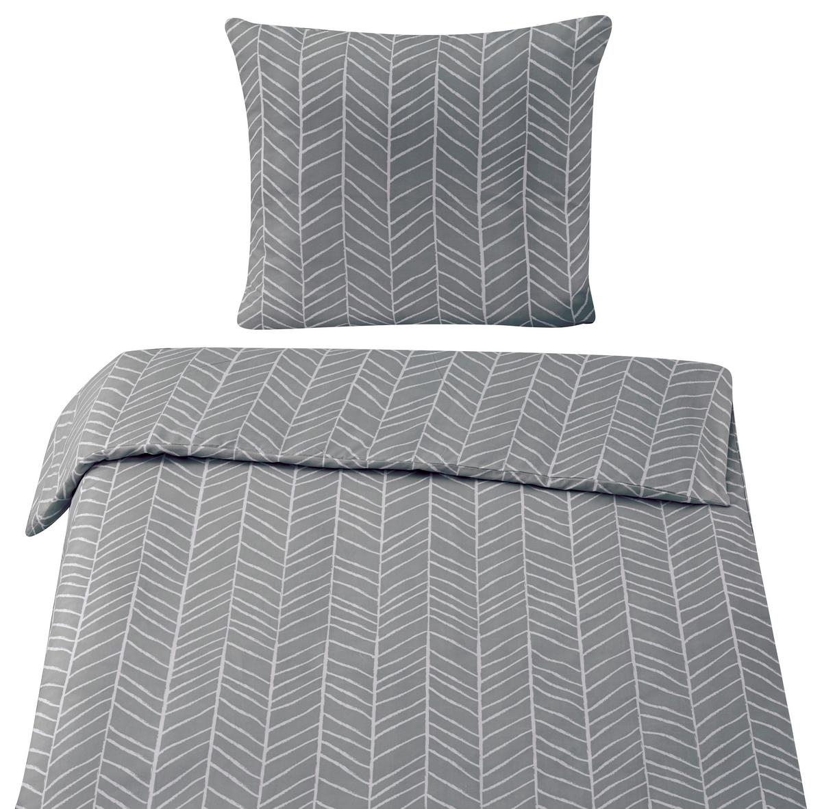 Bettwäsche Marble in Grau ca. 140x200cm - Grau, KONVENTIONELL, Textil (140/200cm) - Modern Living