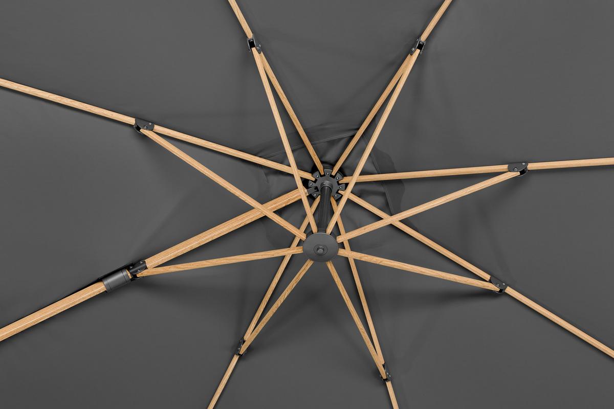 Ampelschirm Rohdos Anthrazit - Eichefarben/Anthrazit, Basics, Textil/Metall (358/263/300cm) - Schneider