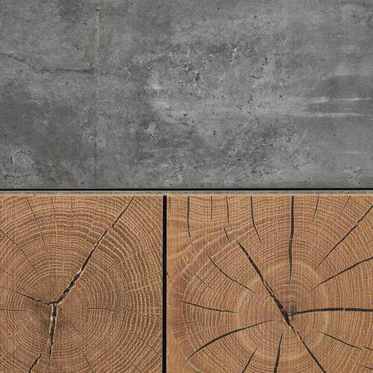 Nachttisch Casper Grau/Eichefarben Echtholz/MDF - Eichefarben/Grau, MODERN, Holz (60/75/40cm) - Bessagi Home
