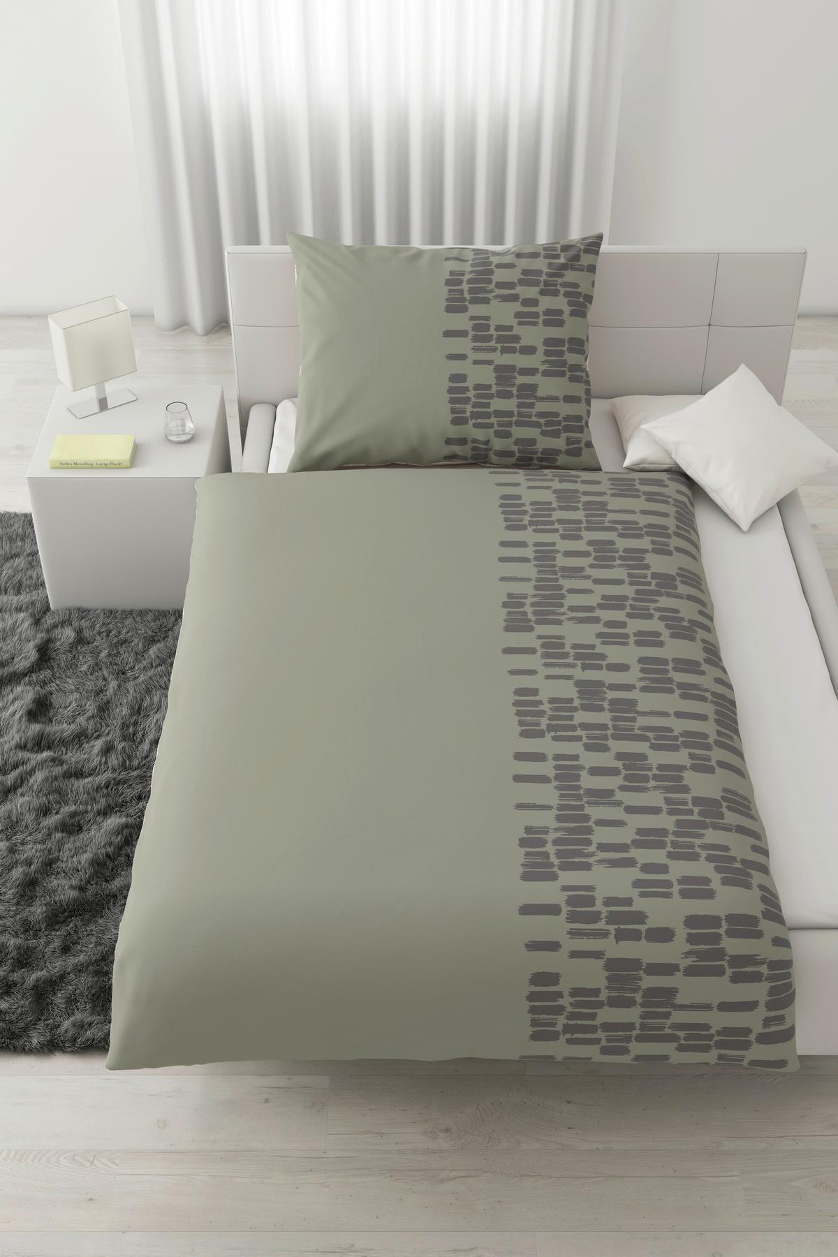 Lenjerie de pat Brush Strokes cca. 140x200/50x70 cm - antracit, textil (140/200cm) - Modern Living