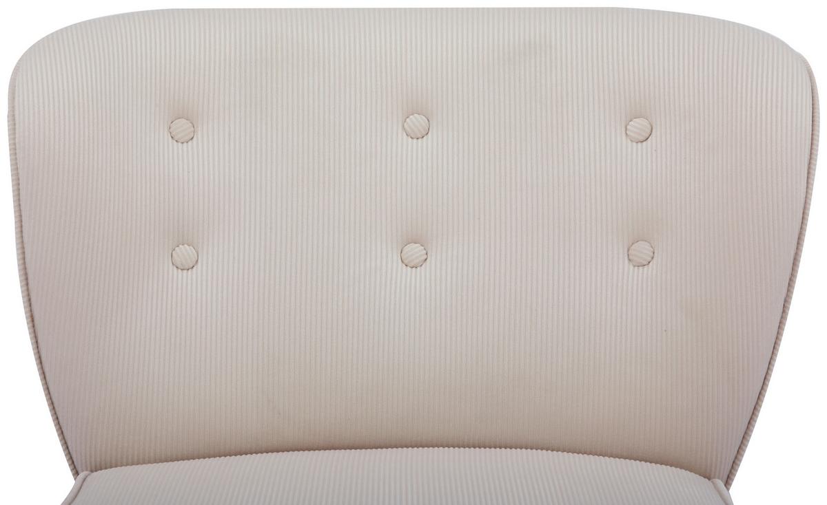 FOTEL CORDY - beżowy/kolor naturalny, Design, tkanina/drewno (75/82/80cm) - Livetastic