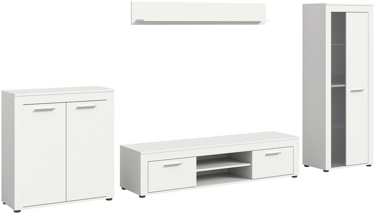 ANSAMBLU MOBILIER CAMERA DE Z JAM - alb, Design, sticlă/material pe bază de lemn (330/159/35cm) - Modern Living