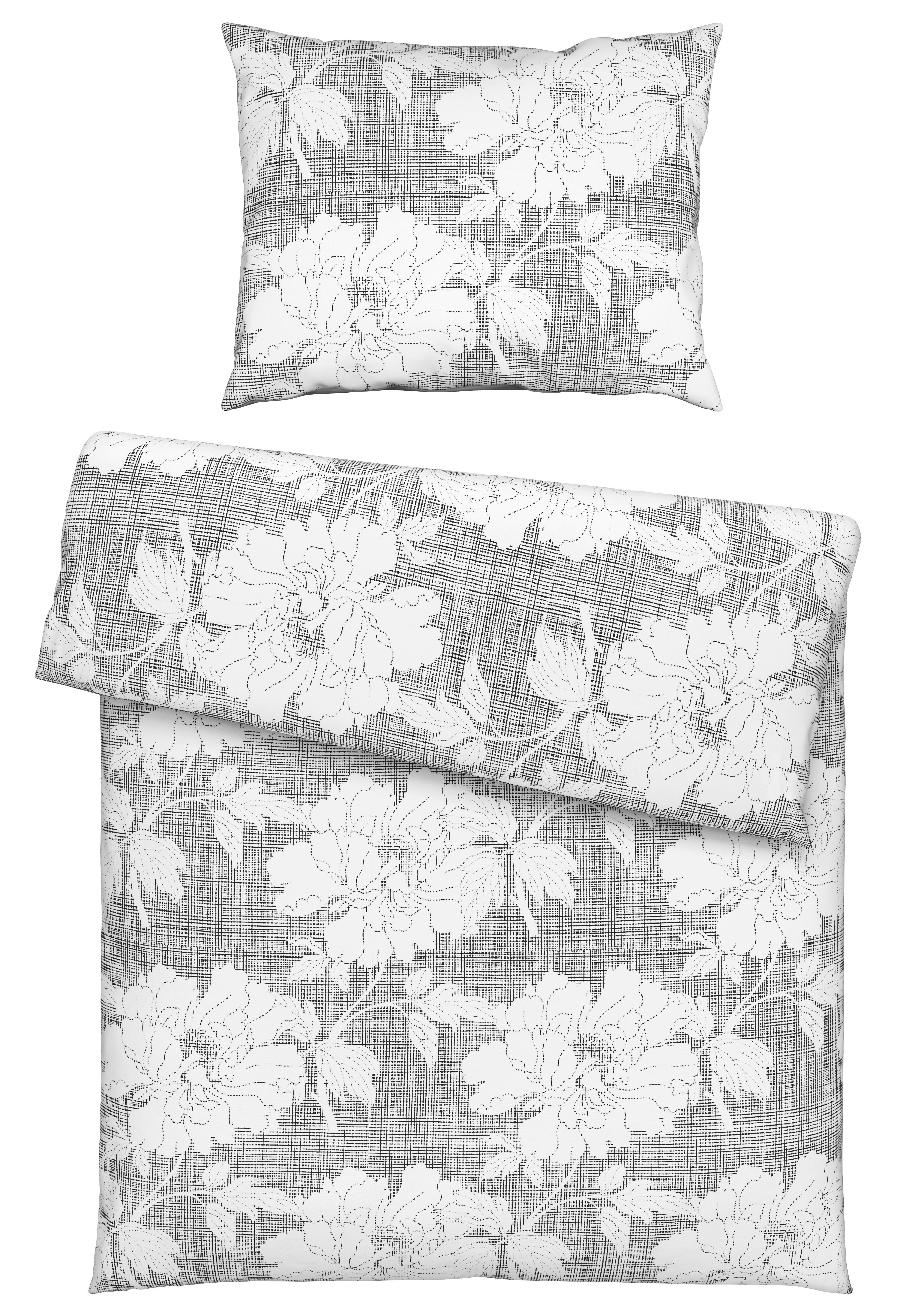 Posteljina Gundi 140x200/60x80 Cm - bijela/crna, Romantično / ladanjski, tekstil (140/200cm) - Mömax