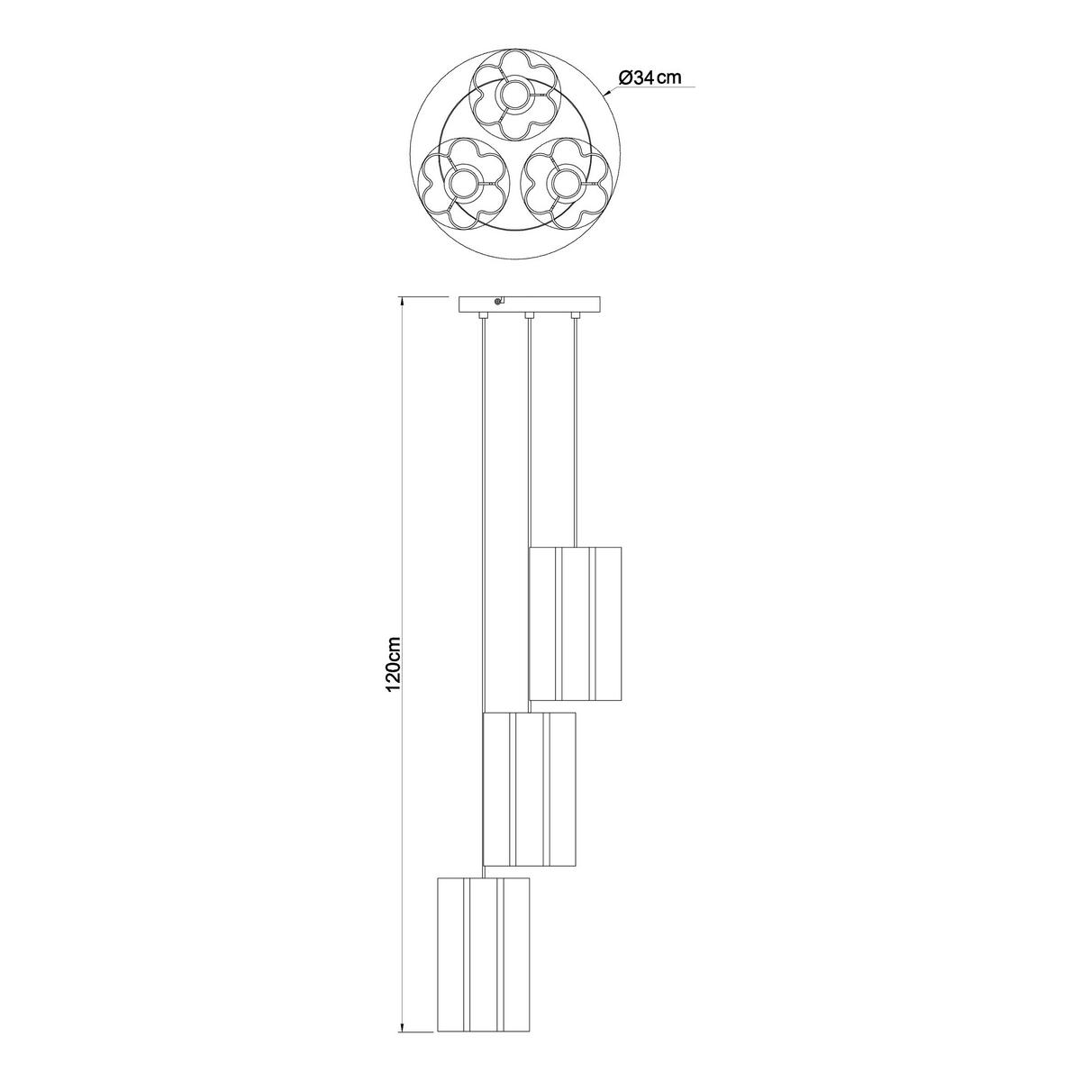 LAMPA WISZĄCA DALMA - beżowy, Trend, tworzywo sztuczne/metal (34/120cm) - Novel