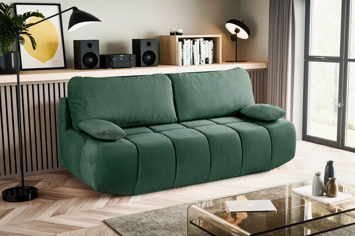 Schlafsofa Lauder Smaragdgrün - Smaragdgrün/Schwarz, Basics, Holz/Kunststoff (207/93/105cm) - MID.YOU