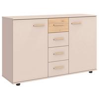 Kommode Lumio Kaschmir/eiche Artisan - Kaschmir/Schwarz, Konventionell, Holzwerkstoff/Kunststoff (130/83/41cm) - Modern Living