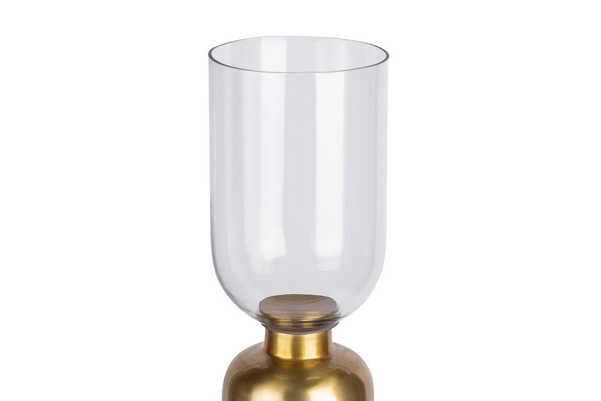 KERZENSTÄNDER SHANTI - Goldfarben, Trend, Glas/Stein (16/72,5/72.5cm) - Kayoom