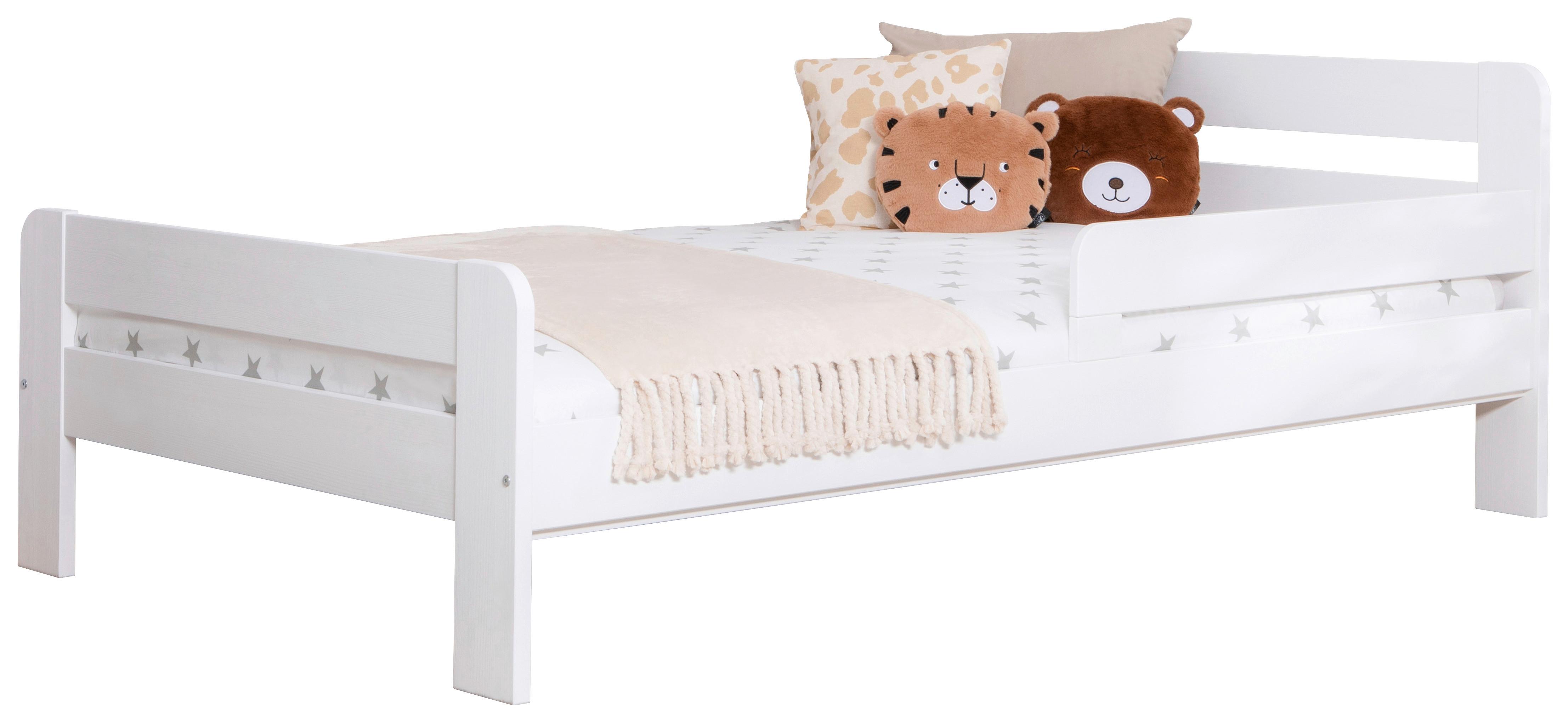 Bett Bennet mit Rausfallschutz ca. 120x200 cm Weiß - Weiß, MODERN, Holz (120/200cm) - MID.YOU