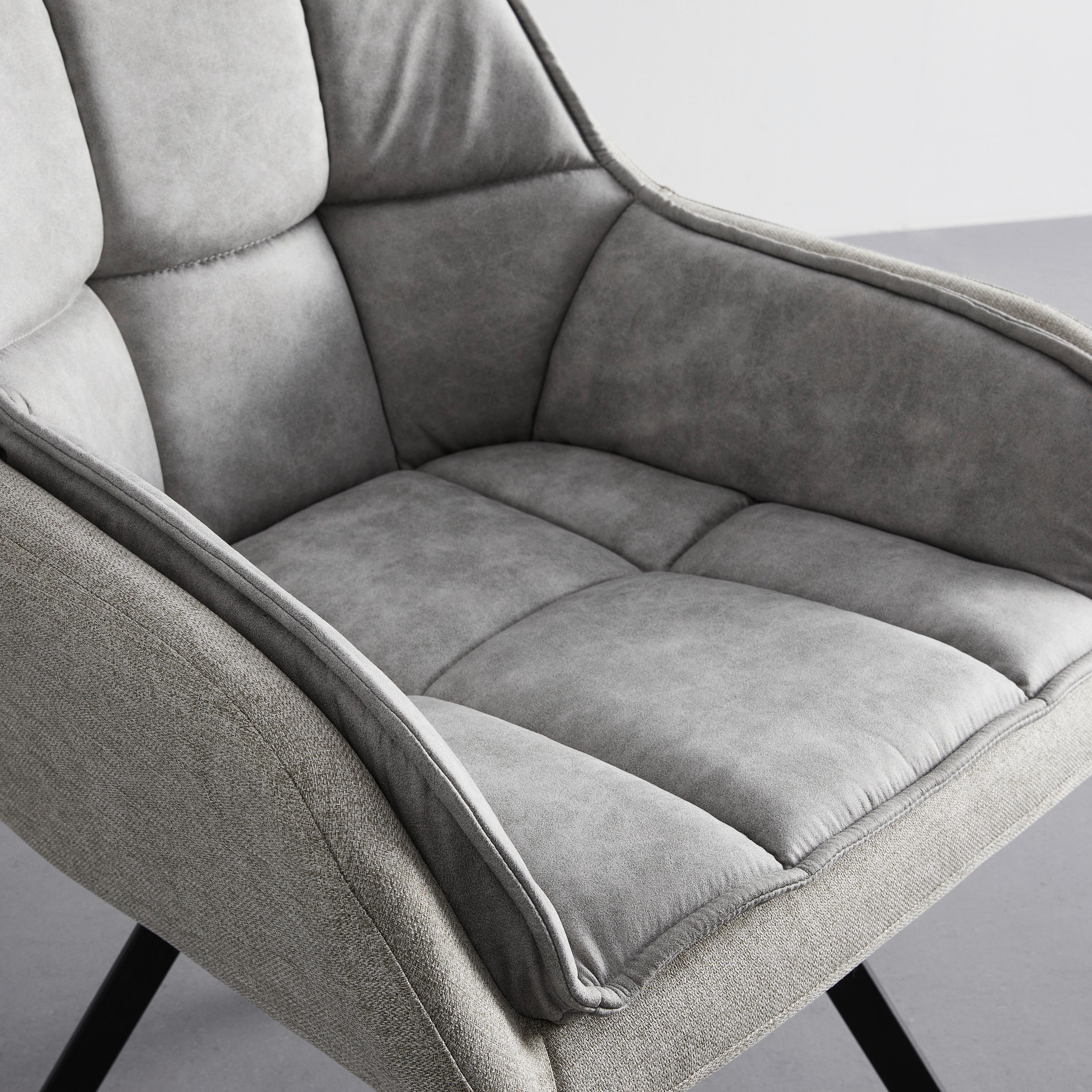 STOL MED ARMSTÖD BILLY - beige/svart, Modern, metall/trä (62/85/62cm) - Bessagi Home