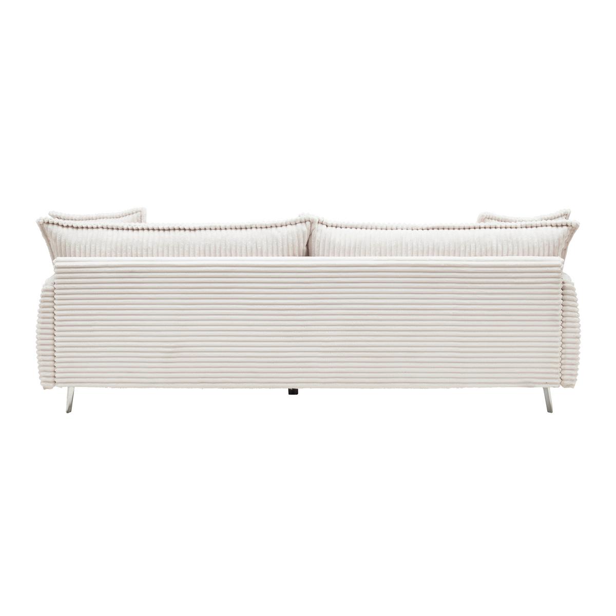 Bigsofa Kiss in Weiß - Chromfarben/Weiß, MODERN, Holzwerkstoff/Textil (241/90/117cm) - Mömax