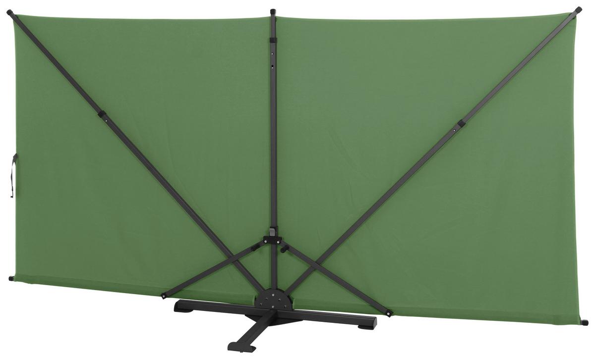 Sichtschutz Grün/Anthrazit BH 280 x 150 cm - Anthrazit/Olivgrün, KONVENTIONELL, Textil/Metall (280/150cm) - Siena Garden