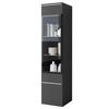 Vitrine Vera Schwarz - Schwarz/Grau, Design, Glas/Holzwerkstoff (30/130cm) - Livetastic