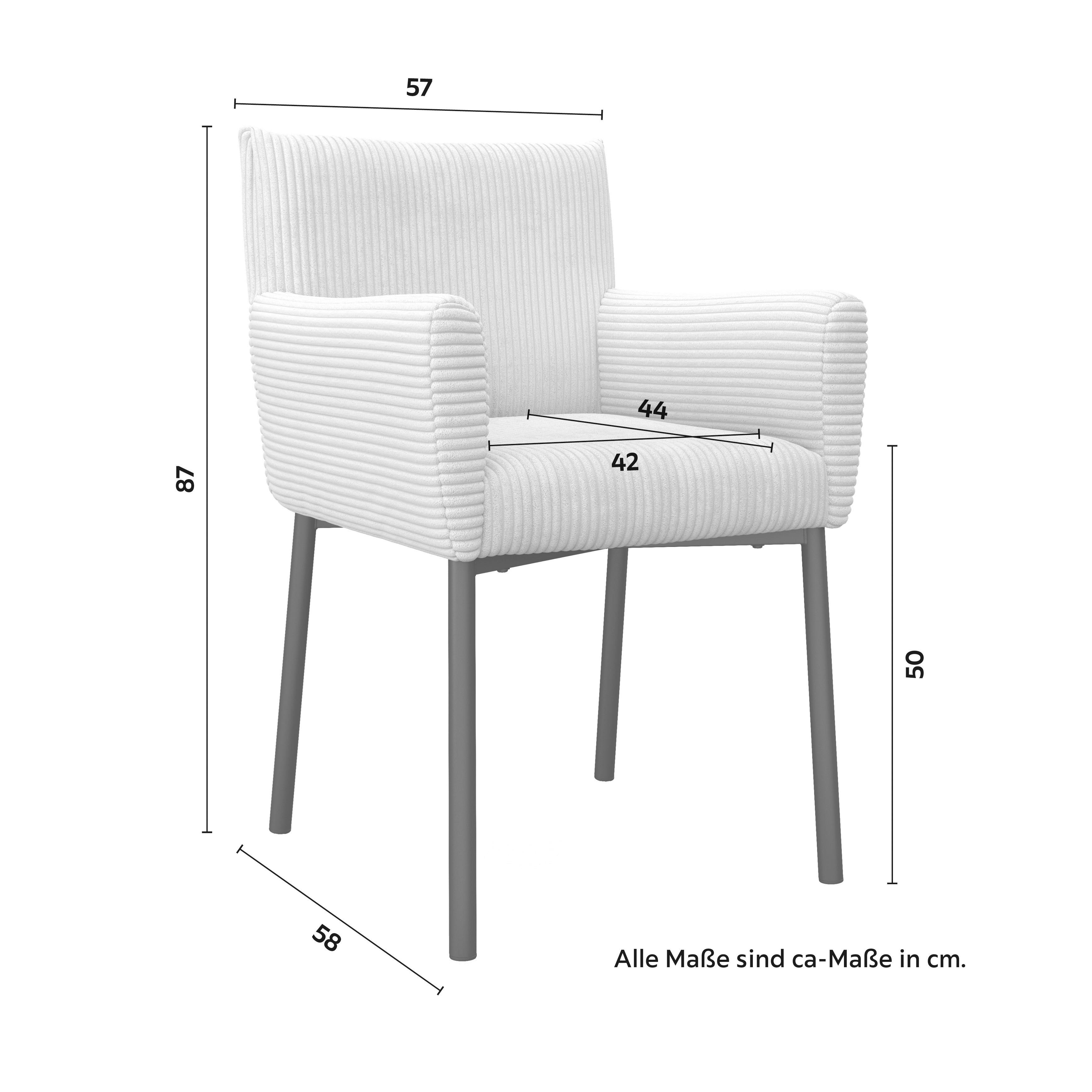 STOL MED ARMSTÖD SOFIA - beige/svart, Modern, metall/trä (57/87/58cm) - Bessagi Home