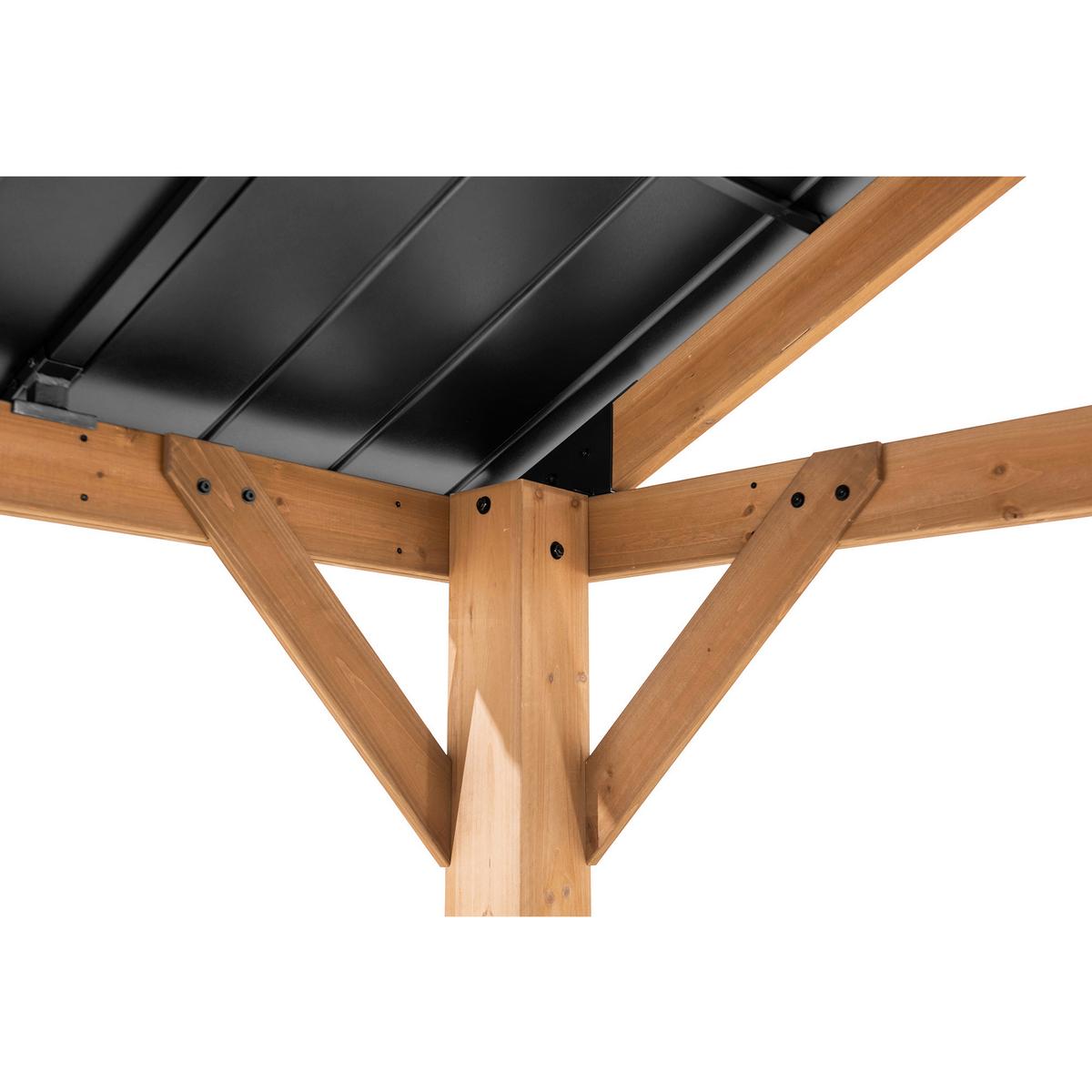 Pavillon Gazebo Rebra Naturfarben/Anthrazit - Anthrazit, Basics, Metall (404/306/465cm) - Modante