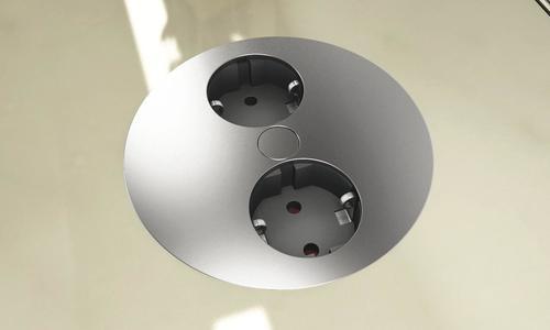Steckdosenelement Twist 4450001 - Edelstahlfarben/Schwarz, ROMANTIK / LANDHAUS, Kunststoff (10,5cm) - HKT