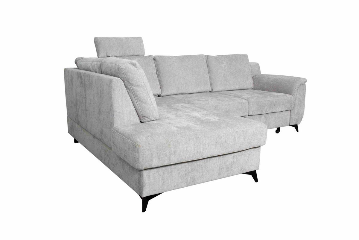 Sarokkanapé Salamina - világosszürke, Konventionell, faalapú anyag/textil (188/87/250cm)