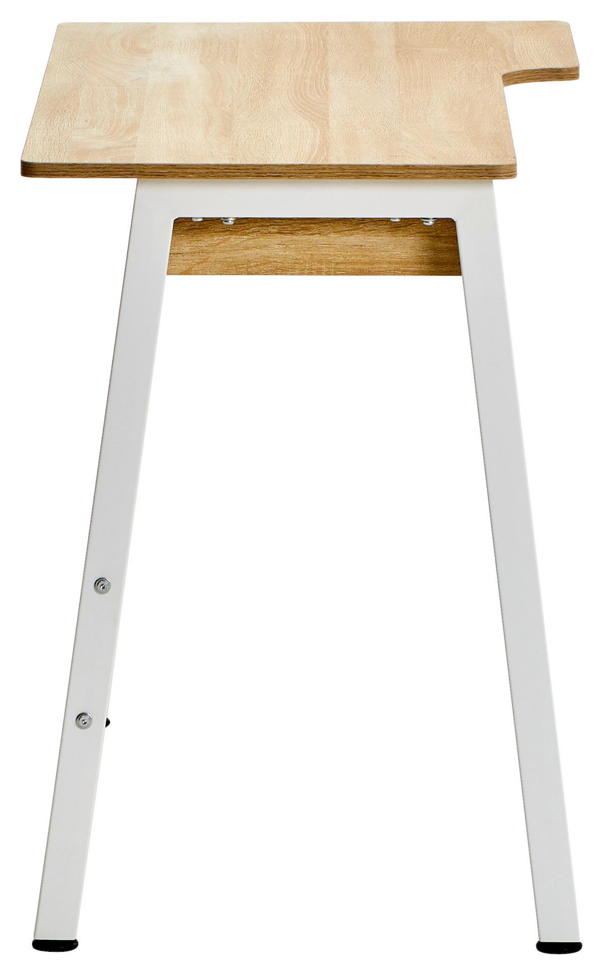 BIURKO LEONI - kolor dębowy/biały, Basics, metal/drewno (110/76/56cm) - MID.YOU