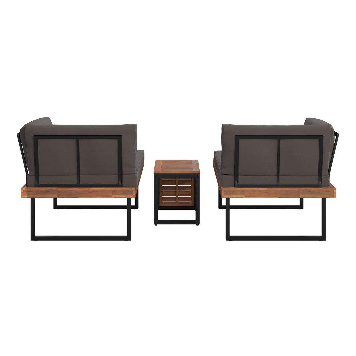 KOMPLET MEBLI TARASOWYCH SALERNO - szary, Design, metal/drewno (175/253cm) - Ambia Garden