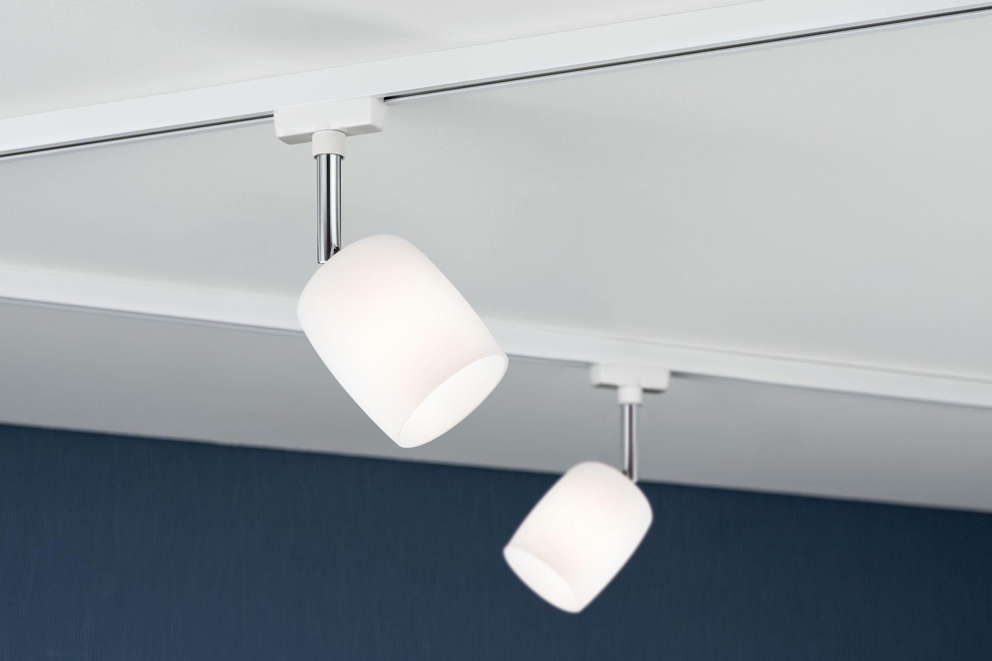 Schienensystem-Strahler Spot Blossom max. 10 Watt - Chromfarben/Weiß, Design, Glas/Metall (7,4/12,8/11,5cm) - Paulmann