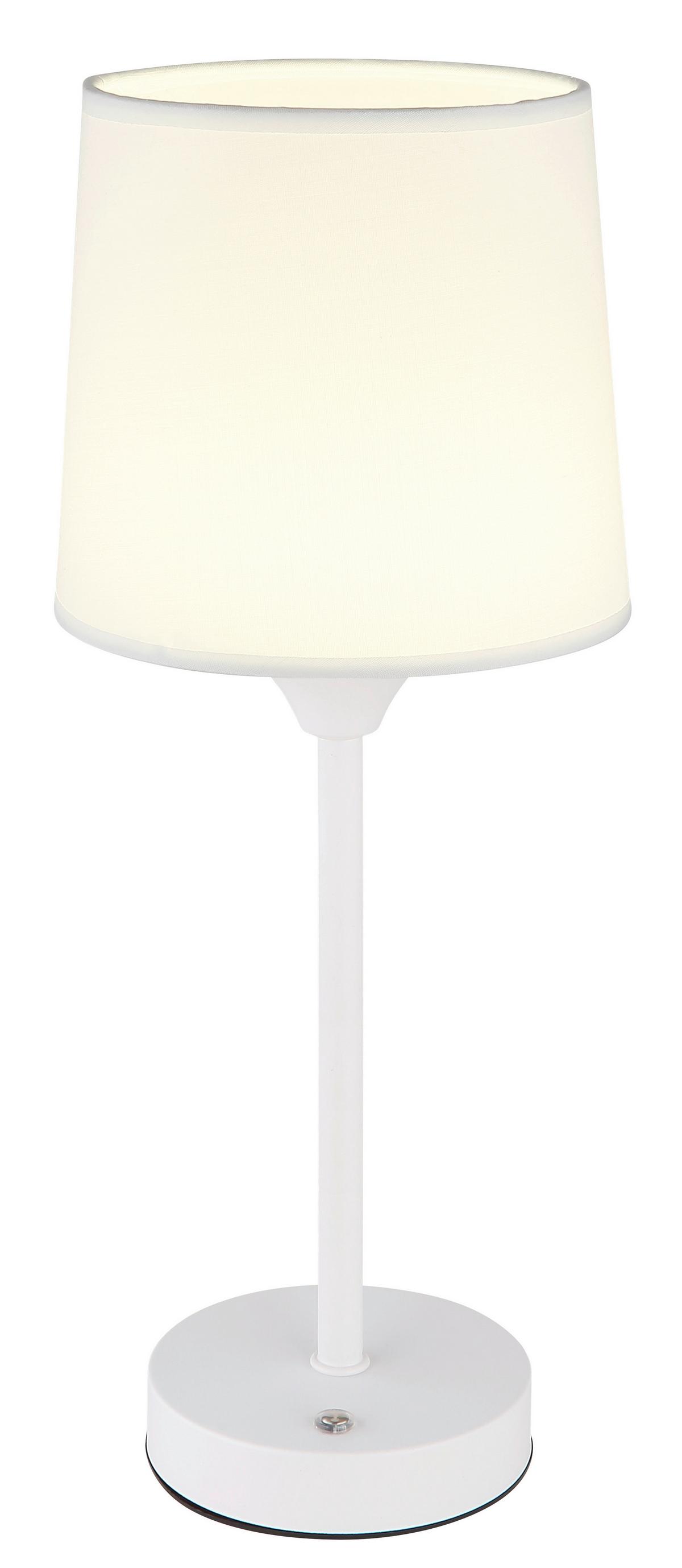 AKKU-TISCHLEUCHTE 21008W - Weiss, Konventionell, Kunststoff/Textil (14/35cm) - Globo