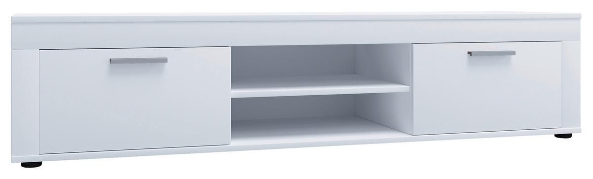 Nizka Omarica Usilo Xl, Bela - srebrne barve/črna, Design, umetna masa/leseni material (160/37/45cm) - MID.YOU